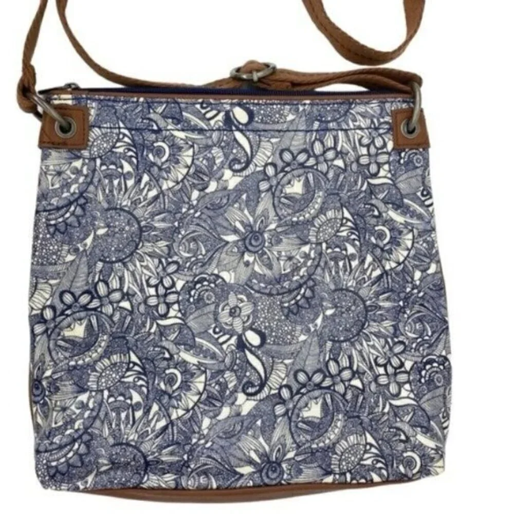 Sakroots Navy Blue Spirit Desert Floral Crossbody Trip Bag - Picture 10 of 16